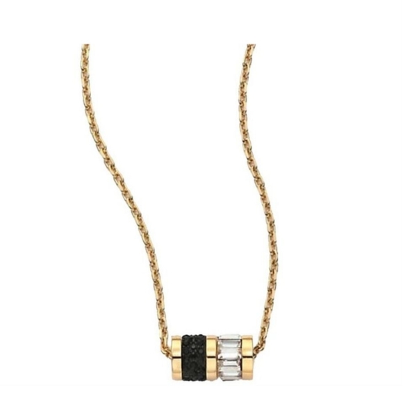 Michael Kors Gold Baguette & Pave Barrel Pendant Mkj3843710 Necklace - Picture 1 of 10